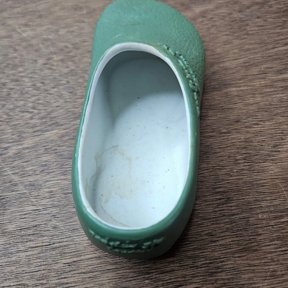 Berkshire Ivy Gardens Green Ceramic‎ Clog Garden Shoe Planter Trinket Dish